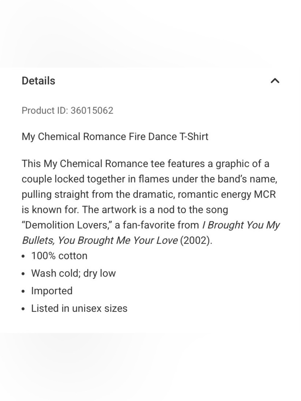 *NWT My Chemical Romance Fire Dance Graphic Tee - White - Picture 3 of 5